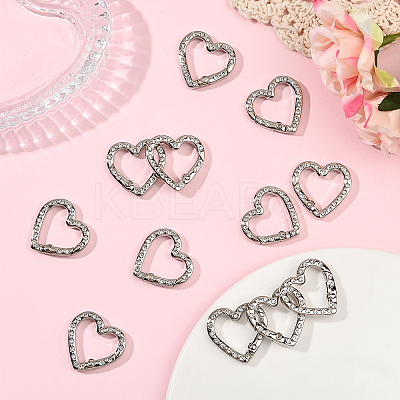 20Pcs Zinc Alloy Rhinestone Spring Gate Rings FIND-SP0004-36P-1