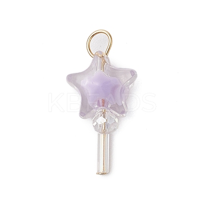 5Pcs Acrylic & Glass Pendants PALLOY-JF03526-01-1