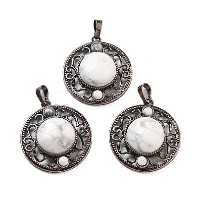 Natural Howlite Pendants G-Q158-03A-R10-1
