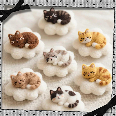 18Pcs 6 Colors DIY Wool Roving DIY-SP0005-80C-1