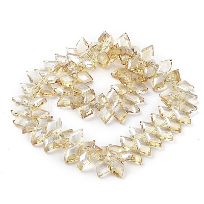 Electroplate Rhombus Glass Beads Strands EGLA-A036-12A-PL04-1