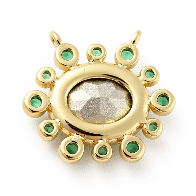 Brass Cubic Zirconia Pendants KK-G419-04G-1