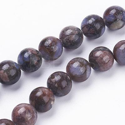 Natural Glaucophane Beads Strands G-F520-39-6mm-1