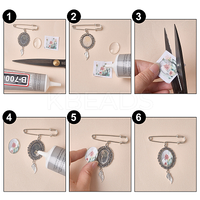 4Pcs Iron Brooch Pin Findings DIY-CA0002-71-1