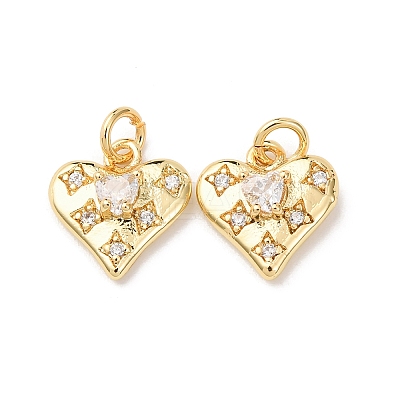 Brass Micro Pave Cubic Zirconia Pendants KK-D019-04G-1