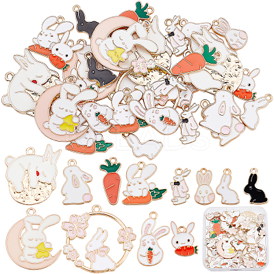 48Pcs 12 Style Alloy Enamel Pendants ENAM-SC0002-83-1