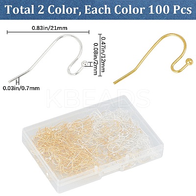 200Pcs 2 Styles 304 Stainless Steel Earring Hooks STAS-SP0001-33-1