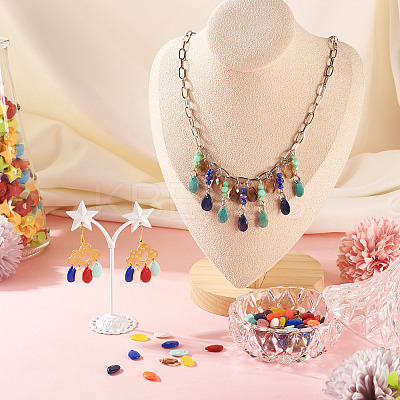 100Pcs 10 Colors Opaque Acrylic Charms MACR-TA0001-86-1