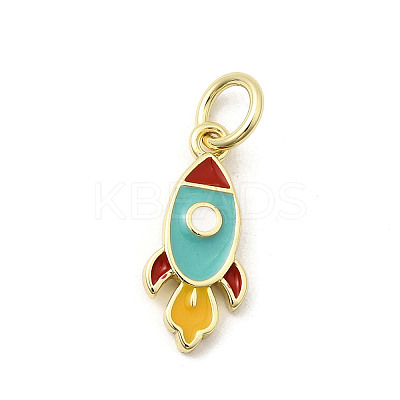 Brass Enamel Charms KK-K302-21B-G-1