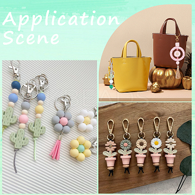 40Pcs 20 Styles Food Grade Eco-Friendly Focal Silicone Beads SIL-SC0002-15-1