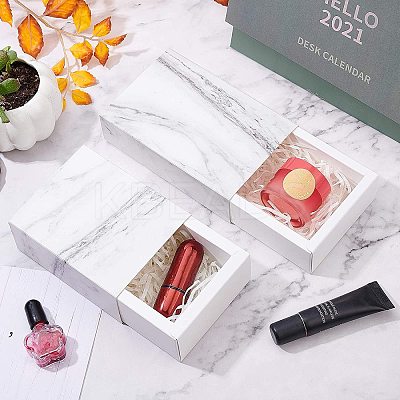 Marble Pattern Paper Drawer Boxes CON-WH0071-06C-1