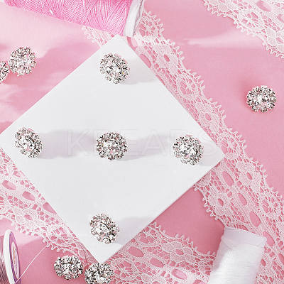 10Pcs Alloy Rhinestone Shank Button for Garment Accessories BUTT-GF0001-29-1