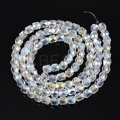 Electroplate Transparent Glass Beads Strands EGLA-N002-13-B-1