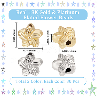 60Pcs 2 Colors Alloy Beads PALLOY-BBC0001-09-1