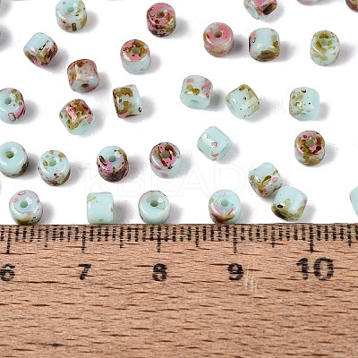 Opaque Picasso Glass Beads SEED-Q039-05A-A04-1