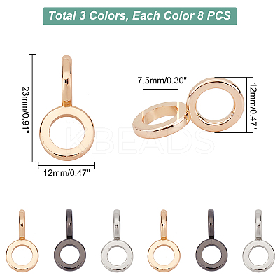 24Pcs 3 Colors Zinc Alloy Infinity Clasps FIND-WR0005-64-1