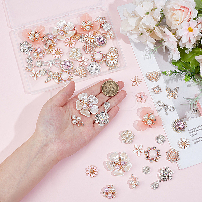 60Pcs 20 Styles Alloy Enamel & Rhinestone Cabochons Sets DIY-PH0033-79-1