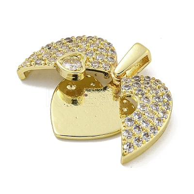 Rack Plating Brass Micro Pave Clear Cubic Zirconia Pendants KK-E114-06G-1