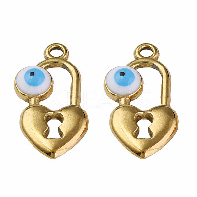 304 Stainless Steel Enamel Pendants STAS-N087-53-02G-1