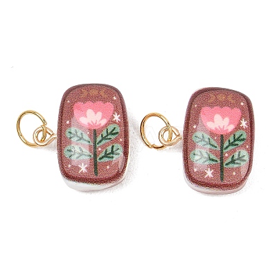 Printed Opaque Acrylic Pendants SACR-P036-01A-G-1
