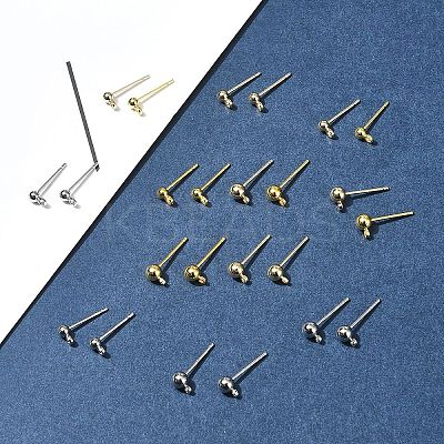 24Pcs 6 Sstyles Rack Plating Brass Stud Earring Settings KK-FS0001-41-1