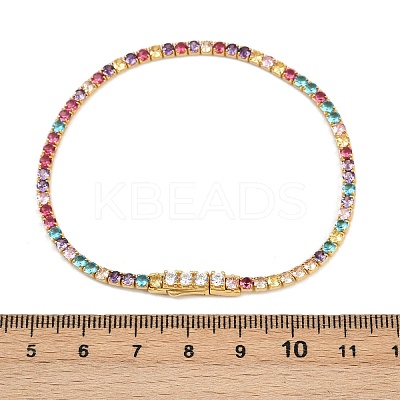 925 Sterling Silver Micro Pave Cubic Zirconia Tennis Bracelets for Women BJEW-C117-01A-G01-1