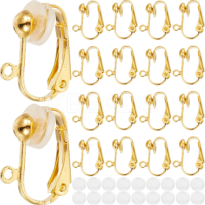 36Pcs Brass Clip-on Earring Findings KK-SP0001-08G-1
