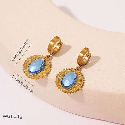 304 Stainless Steel Rhinestone Hoop Dangle Earrings WG5B7A3-03-1
