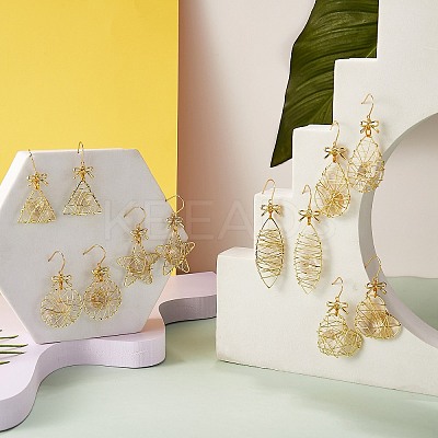 Eco-Friendly Teardrop Iron Pendants Dangle Earrings EJEW-PH01401-03-1