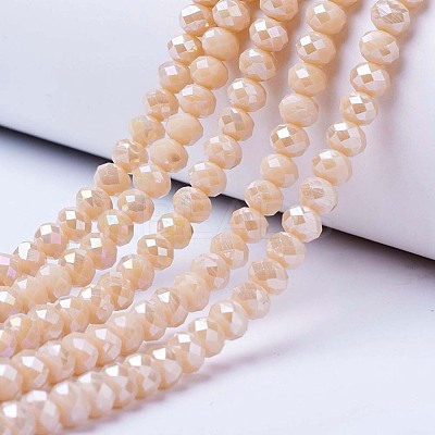 Electroplate Glass Beads Strands EGLA-A034-P6mm-B02-1