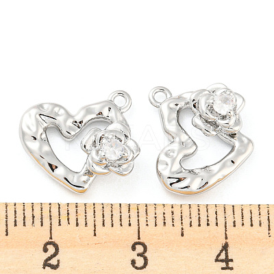 Brass Micro Pave Cubic Zirconia Charms KK-E090-34P-1