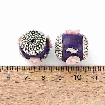 Handmade Resin Indonesia Round Beads IPDL-P005-13AS-01-1