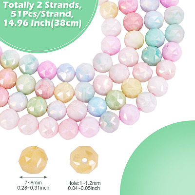 2 Strands Anti-Tarnish Electroplate Glass Beads Strands GLAA-TA0003-56-1