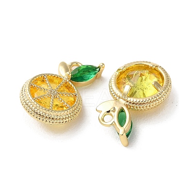 Brass Micro Pave Cubic Zirconia Charms KK-F872-12G-1
