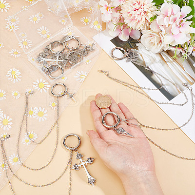 8Pcs 4 Styles Iron Cable Chain Shoes Chain HJEW-GO00204-1