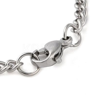 Non-Tarnish 304 Stainless Steel Curb Chain Pendant Necklaces NJEW-H034-01P-1