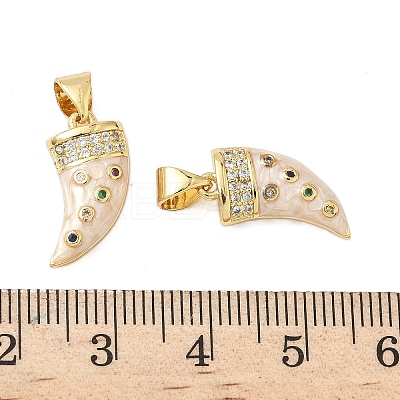 Brass Micro Pave Colorful Cubic Zirconia Enamel Pendants KK-G536-26G-1