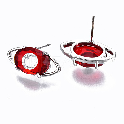 Brass Stud Earrings GLAA-S193-040A-P-1