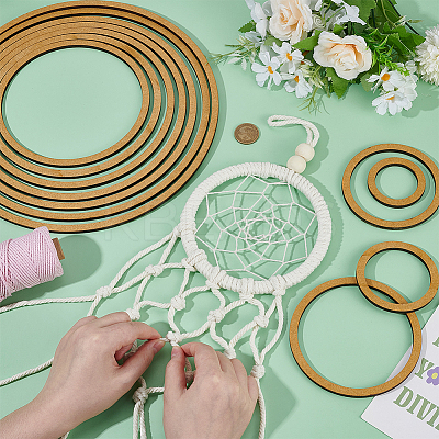 12Pcs MDF Sheets Rings AJEW-WH0816-273-1