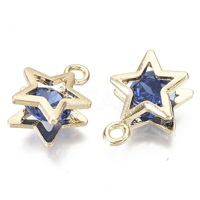 Brass Micro Cubic Zirconia Charms KK-N235-034C-1