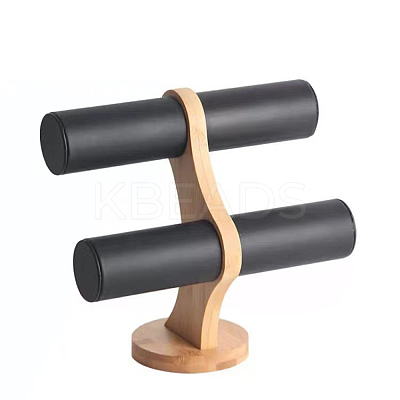 PU Leather 2 T Bar Bracelet Display Stands LS-PW-WG21032-10-1