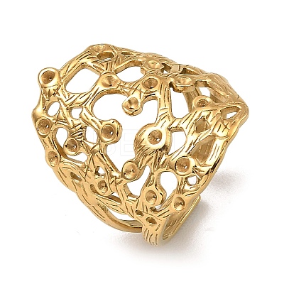 304 Stainless Steel Open Cuff Rings RJEW-Z018-09G-1