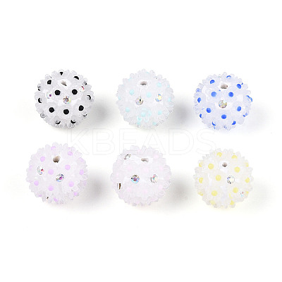Handmade Polymer Clay Rhinestone with Resin Daisy Flower CLAY-T022-02A-1