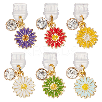 6Pcs 6 Colors PVC Mobile Dustproof Plugs PALLOY-OC00004-1