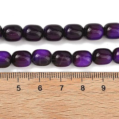 Dyed Imitation Tiger Eye Glass Beads Strands X-GLAA-H040-02B-1