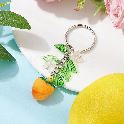 Fruits & Leaf Acrylic Pendant Keychain KEYC-JKC00680-1