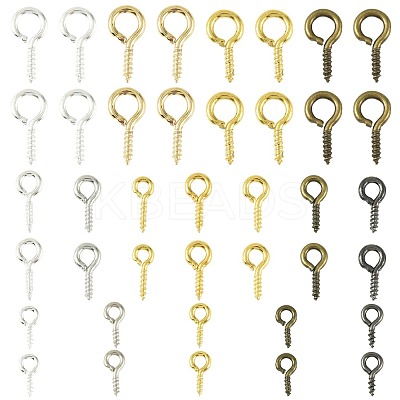 480Pcs 16 Styles Iron Screw Eye Pin Peg Bails IFIN-FS0001-62-1