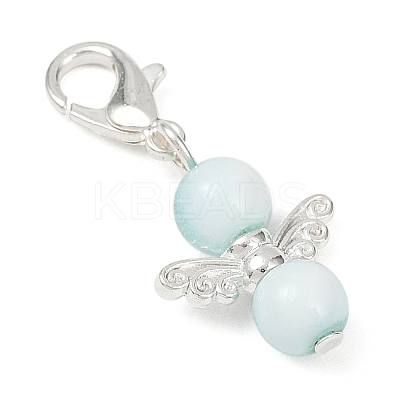 10Pcs Glass Angel Pendant Decorations HJEW-JM03580-1