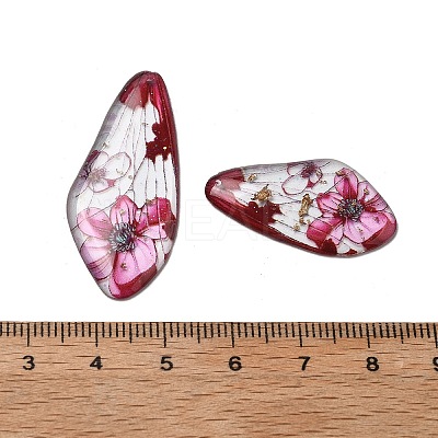 4Pcs Transparent Epoxy Resin Butterfly Wings Pendants RESI-C057-07B-1