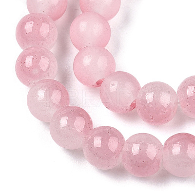 Baking Paint Imitation Jade Glass Round Bead Strands X1-DGLA-N003-8mm-04-1